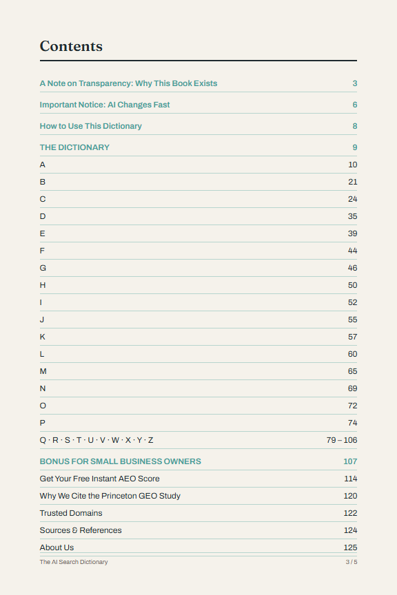 Look inside, page 3 of 5: contents