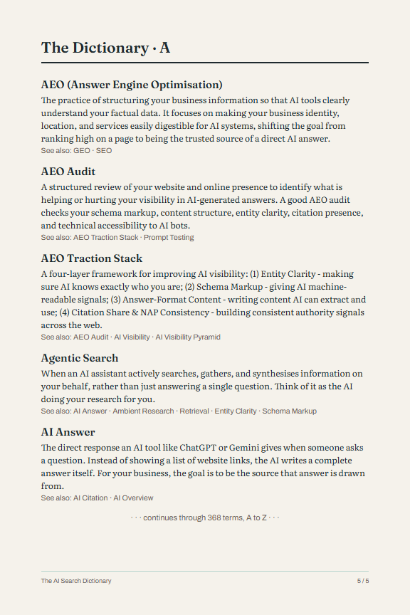Look inside, page 5 of 5: sample dictionary entries